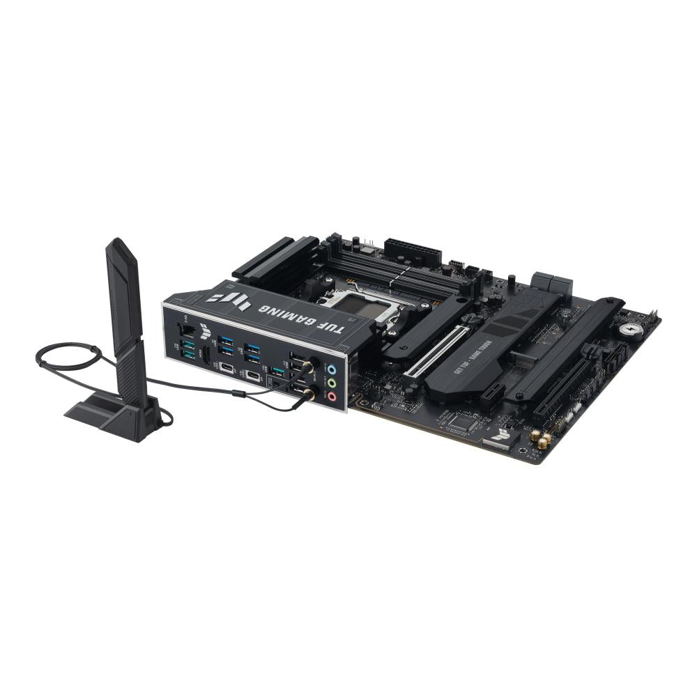 Mainboard ASUS AMD X870E SAM5 ATX Memory DDR5 Memory slots 4 1xPCI-Express 3.0 1x 1xPCI-Express 4.0 16x 1xPCI-Express 5.0 16x 4xM.2 1xHDMI 4xUSB 2.0 7xUSB 3.2 2xUSB-C 1xRJ45 3xAudio port TUFGAMX870E-PLUSWIFI7