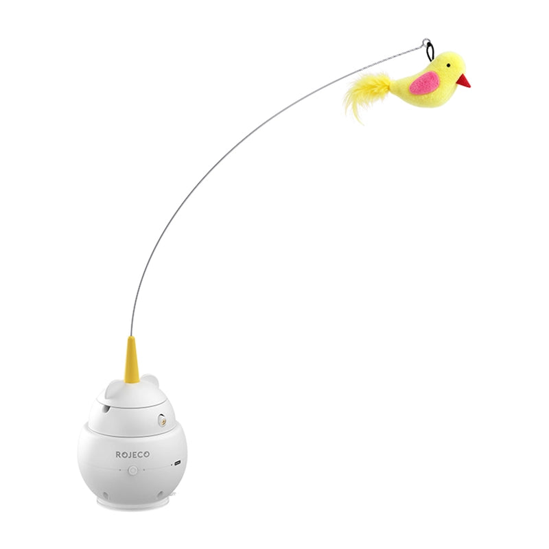ROJECO Q2 Rotating Laser Toy with a Feather for Cats - Image 1