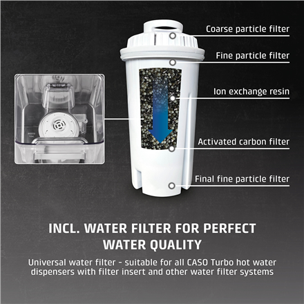 Caso | Turbo hot water dispenser | HW 630 | Water Dispenser | 2600 W | 2.5 L | Plastic/Stainless Steel | Black/Stainless