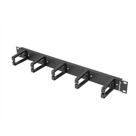 Lanberg 19" cable management panel with 5 plastic holders 1U type B | AK-1202-B | Black