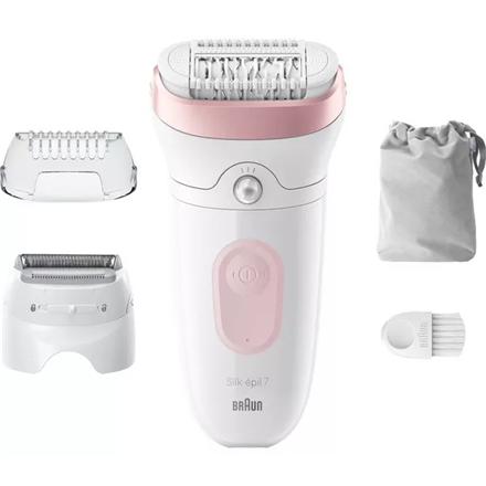 Braun Epilator | SE7030 Silk-épil Series 7 | Operating time (max) 40 min | Number of power levels 2 | Wet & Dry | White/