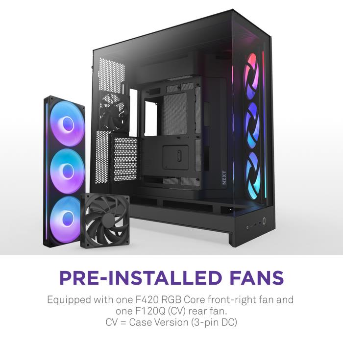 Case NZXT ATX/micro ATX/Mini-ITX/EATX Black Midi Tower PC CM-H92FB-R1