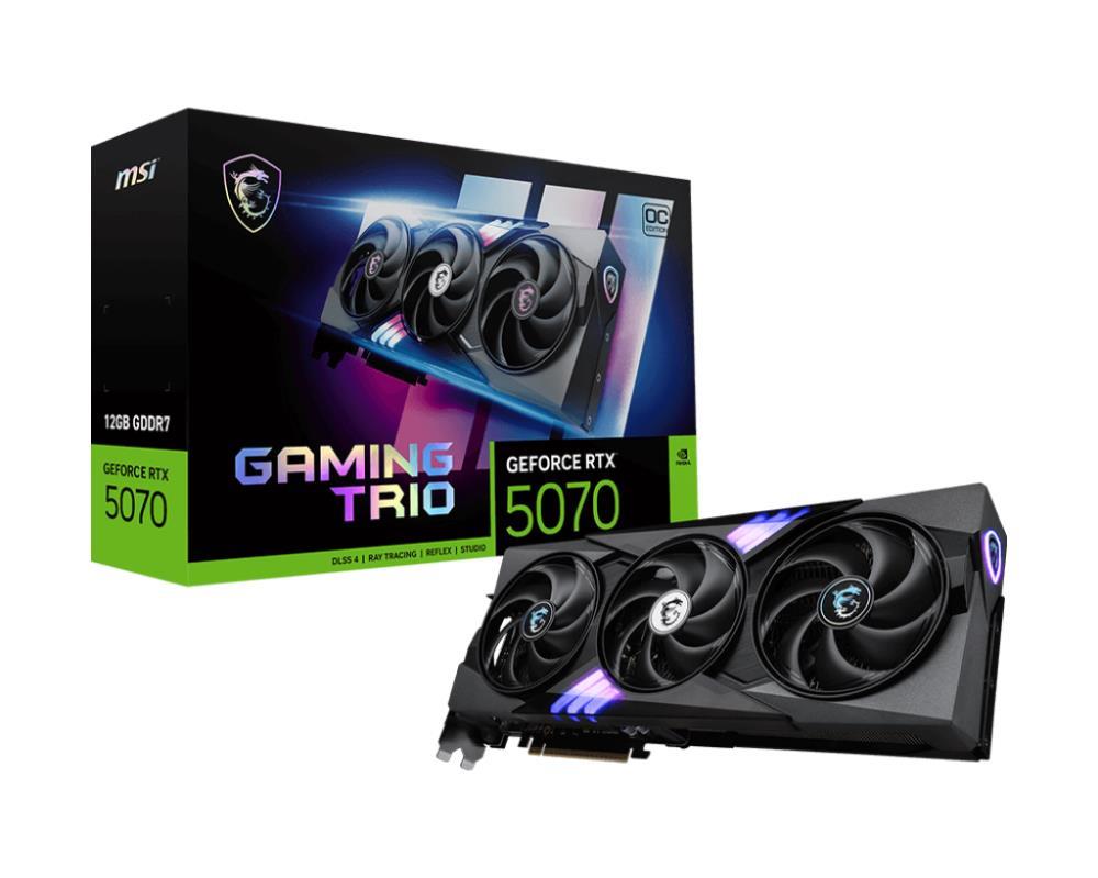 Graphics Card MSI NVIDIA GeForce RTX 5070 12 GB GDDR7 192 bit PCIE 5.0 16x Triple slot Fansink 1xHDMI 3xDisplayPort RTX507012GGAMTRIOOC