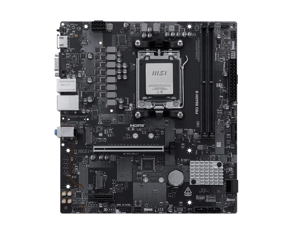 Mainboard MSI AMD B840 SAM5 Micro-ATX Memory DDR5 Memory slots 2 PROB840M-B