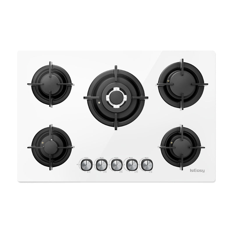 ISEASY MGBG-775 gas hob with 5 burners (white) - Image 1