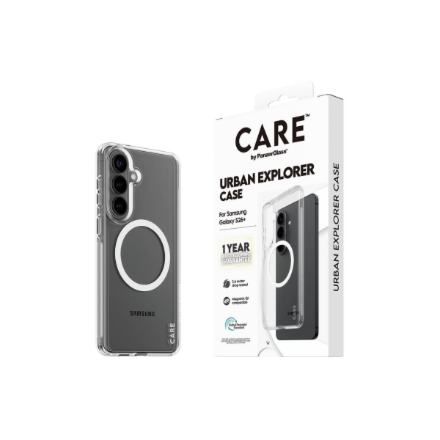 CARE by PanzerGlass Urban Explorer Case Transparent w. White Qi Samsung New Galaxy S26 Plus | PanzerGlass