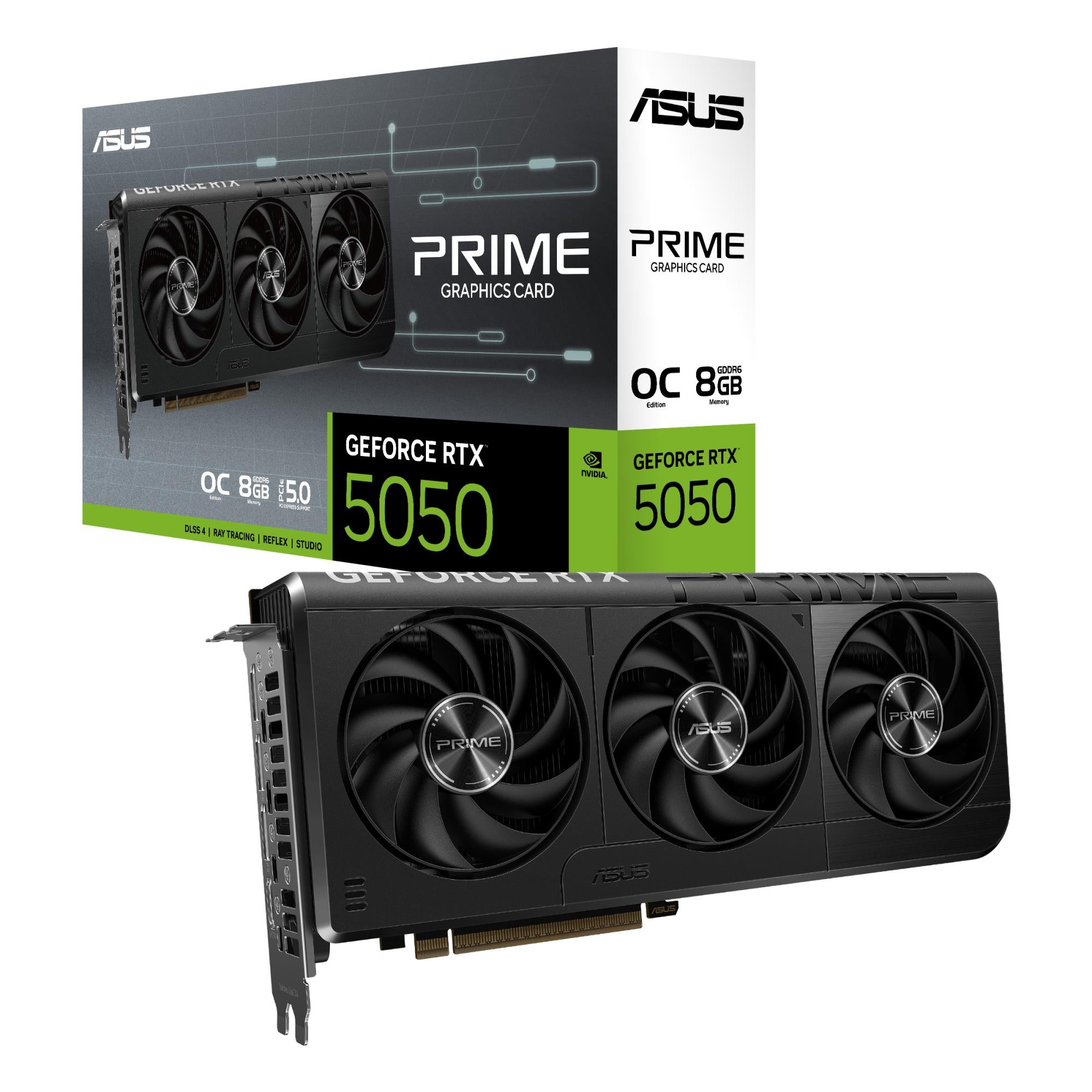 Graphics Card ASUS NVIDIA GeForce RTX 5050 8 GB GDDR6 128 bit PCIE 5.0 16x GPU 2670 MHz Two and Half Slot Fansink PRIME-RTX5050-O8G