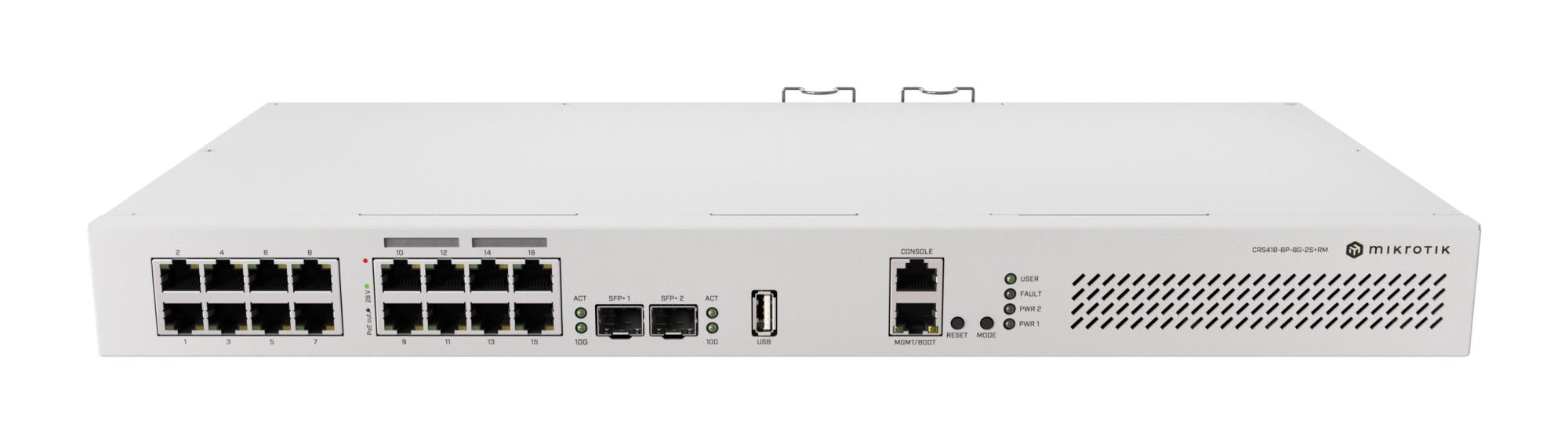 Switch MIKROTIK CRS418-8P-8G-2S+RM Type L3 PoE ports 8 CRS4188P8G-2S+5AXQ2AXQ-RM