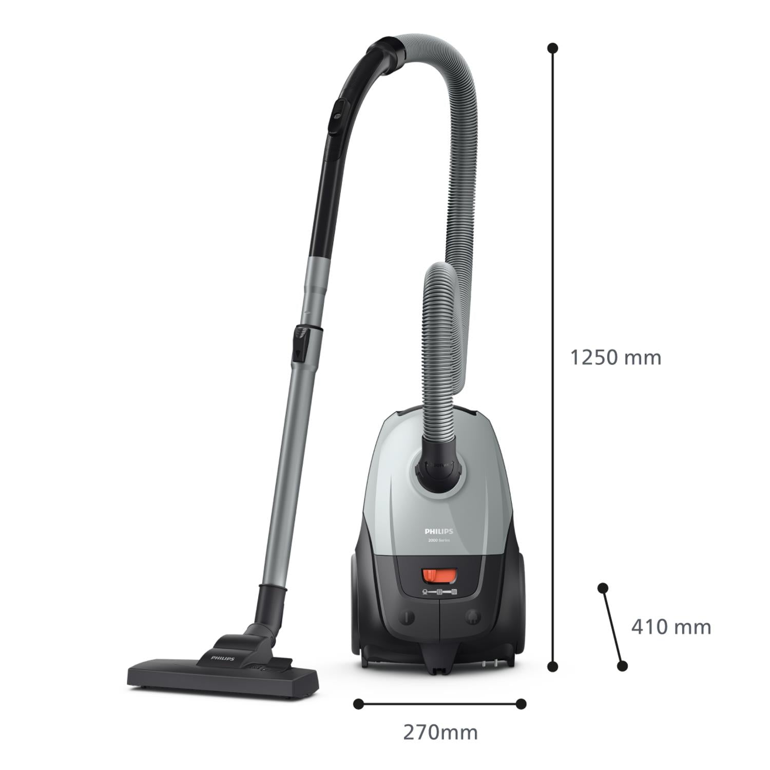 Vacuum Cleaner PHILIPS Input power 850 W Dust capacity 3 L Cylinder vacuum Cleaning type Dry Dust container Dust bag Colour Black/Grey XD2142/12