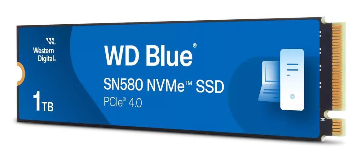SSD WESTERN DIGITAL 600xTBW rating Read speed 4150 MB/s Write speed 4150 MB/s NVMe Yes PCI Express 4.0 M.2 1000 GB Blue SN580 WDS100T3B1E-00CHF0