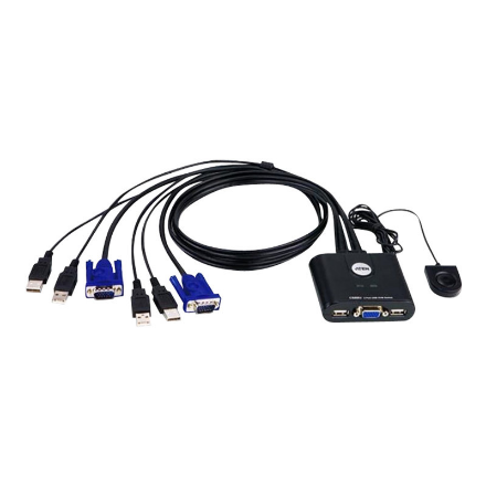 Aten 2-Port USB VGA Cable KVM Switch with Remote Port Selector | Aten | KVM Cable KVM Switches CS22U Search Product or