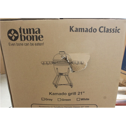 SALE OUT. TunaBone | Kamado classic 21" grill | Dark grey | DAMAGED PACKAGING AND DAMAGED BODY PAINT