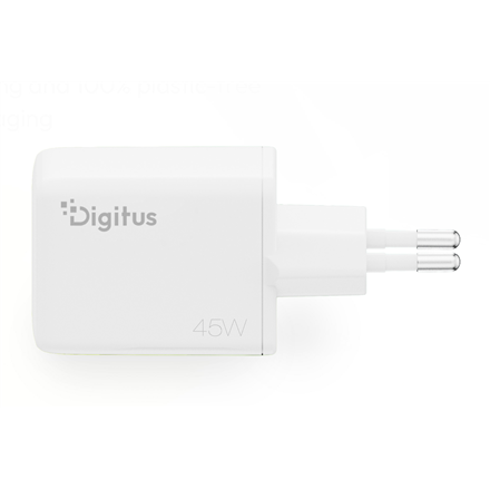 Digitus | USB GaN Charger 45W, 1x USB-C, 1x USB-A | DA-10302