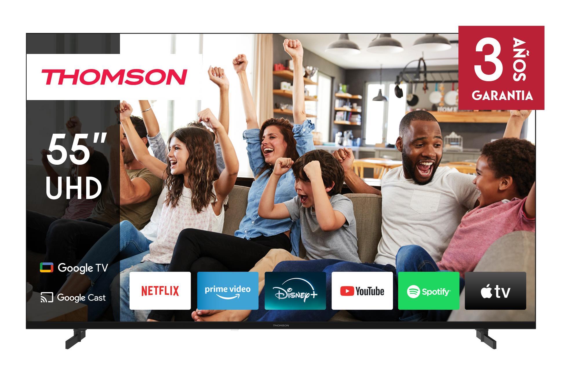 TV Set THOMSON 55" 4K/Smart QLED 3840x2160 Google TV White 55UG4S14W