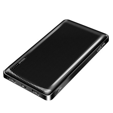 Logilink Power bank, Li-Po, 2x USB-A, USB-C | PA0316 | 10000 mAh | Black