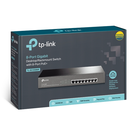 TP-LINK | Switch | TL-SG1008MP | Unmanaged | Desktop/Rackmountable | Gigabit Ethernet (copper) ports quantity 8 | PoE+ p