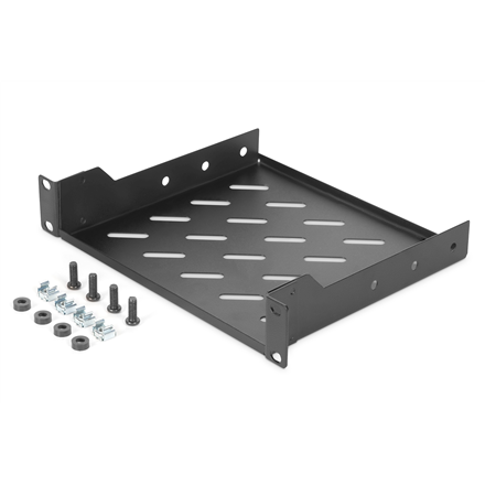 Digitus | 1U fixed shelf | DN-10-TRAY-2-B | Perfect for storage of components which are not 254 mm (10") suitable. Slim