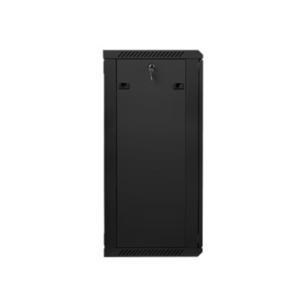 Lanberg | Rack cabinet 19" wall-mount 22U/600x450 (flat pack) with glass door | WF01-6422-10B | Black