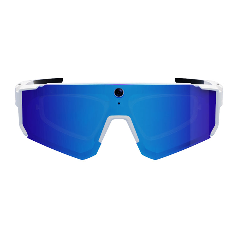 Colmi V06 AI White Sports Sunglasses (with blue lenses) - Image 1