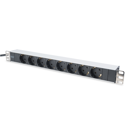 Digitus | Aluminum outlet strip with 8 safety outlets | DN-95401 | Sockets quantity 8