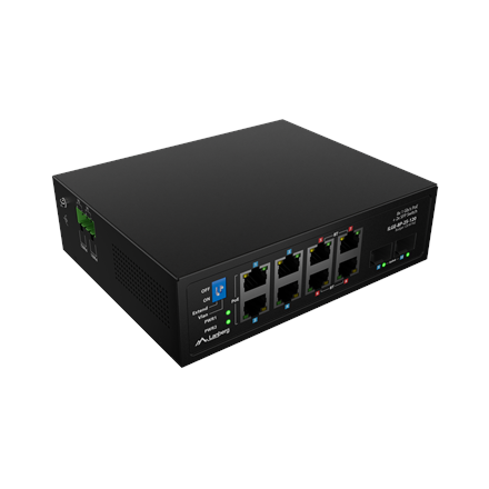 Lanberg Switch PoE 4xBT 4xAT 4xSFP Din Unmanagment Gigabit Ethernet | ILGE-8P-2S-120 | Unmanaged | Din rail