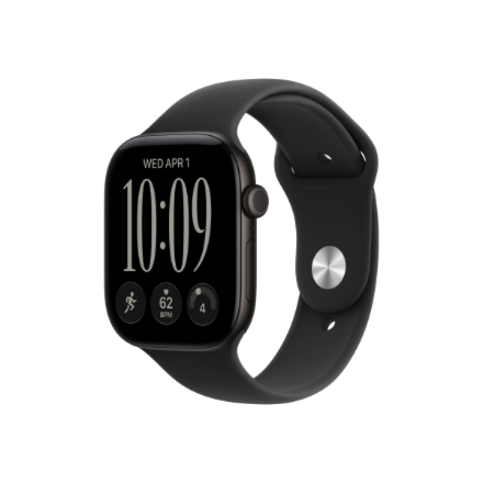 Apple Watch Series 12 GPS 46mm Black Aluminium Case with Black Sport Band - S/M | Apple