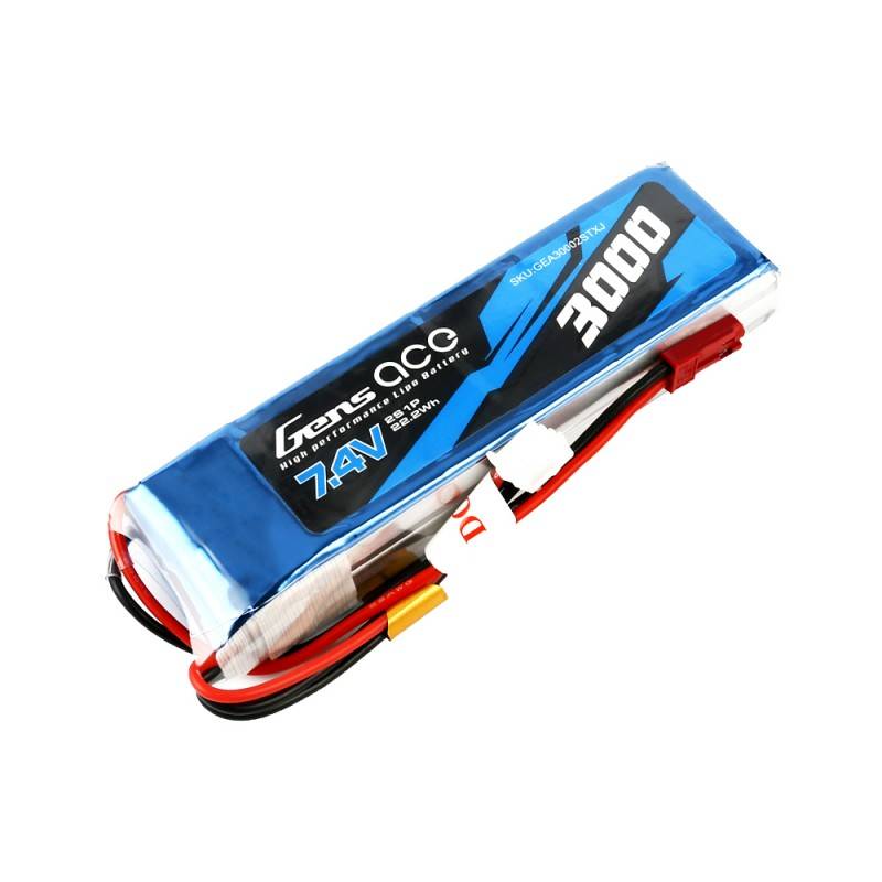 Battery Gens Ace 3000mAh 7.4V 1C 2S1P LiPo - Image 2