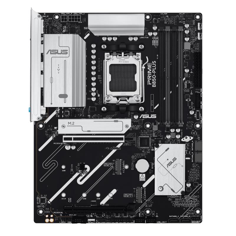 Mainboard ASUS AMD B850 SAM5 ATX Memory DDR5 Memory slots 4 1xPCI-Express 4.0 16x 1xPCI-Express 5.0 16x 3xM.2 1xHDMI 1xDisplayPort 2xUSB 2.0 5xUSB 3.2 1xUSB-C 1xRJ45 3xAudio port PRIMEB850-PLUS