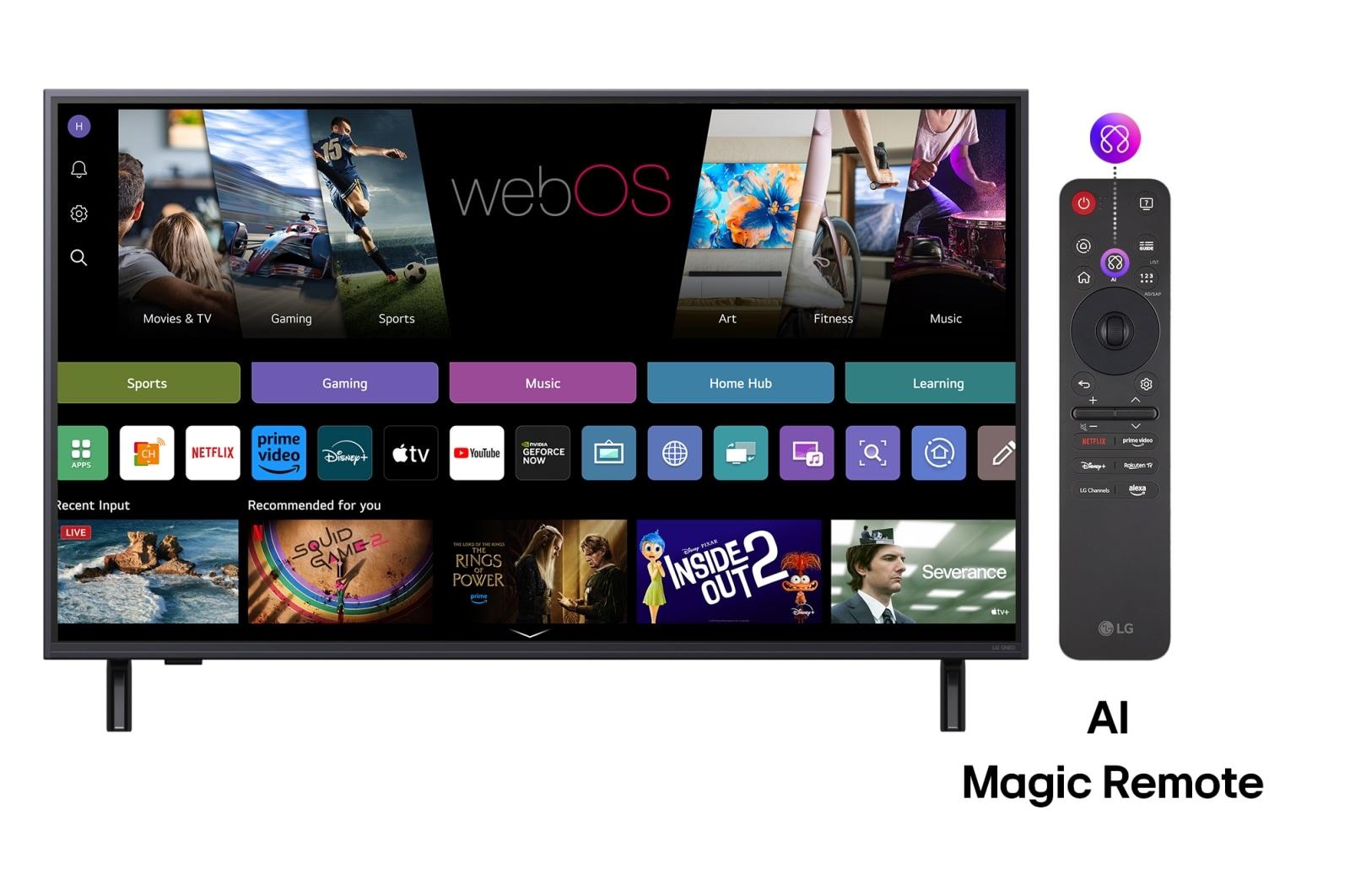 TV Set LG 43" 4K/Smart 3840x2160 Wireless LAN Bluetooth webOS Black 43QNED82A3B