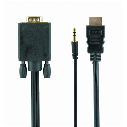 Cablexpert HDMI to VGA and Audio Adapter Cable, Single Port, 1.8m, Black | Cablexpert