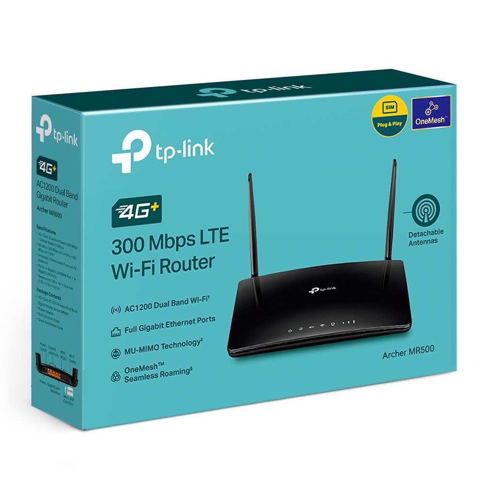 Wireless Router TP-LINK Wireless Router 1200 Mbps IEEE 802.11a IEEE 802.11 b/g IEEE 802.11n IEEE 802.11ac 3x10/100/1000M LAN \ WAN ports 1 Number of antennas 2 4G ARCHERMR500