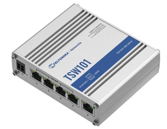 Switch TELTONIKA TSW101 5xRJ45 PoE ports 4 60 Watts TSW101