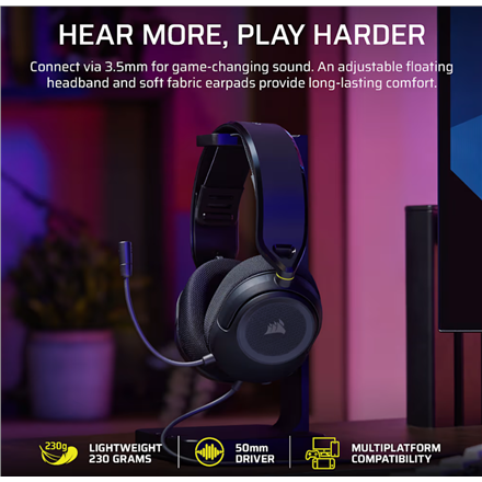 Corsair Gaming Headset | HS35 v3 | Wired | Microphone | Carbon