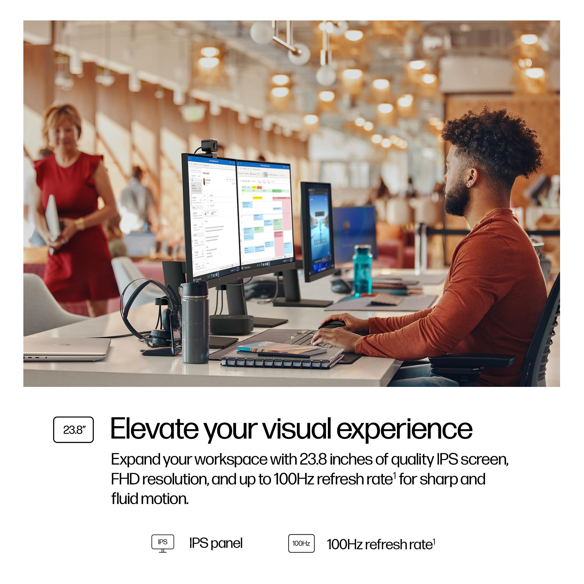 LCD Monitor HP 23.8 " 1920 x 1080 pixels Full HD Native aspect ratio 16:9 LCD Flat B0BU9UT
