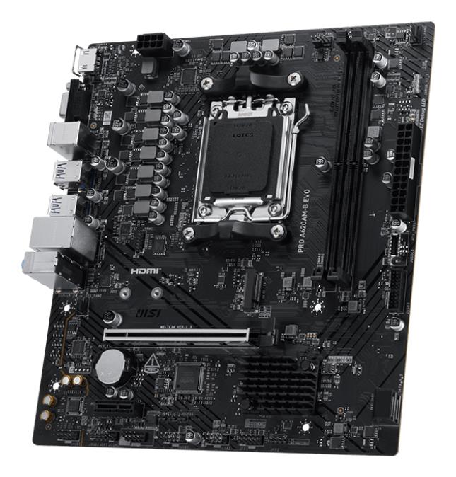 Mainboard MSI AMD A620A Socket AM5 ATX RAM DDR5-SDRAM 2xSlots 4xNumber of M.2 (M) slots PROA620AM-BEVO