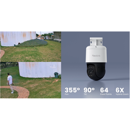 Reolink 4K Dual-Lens PoE Camera with Auto Tracking | TrackMix PoE | PTZ | 8 MP | 2.8mm/F1.6 | IP65 | H.264, H.265 | Micr