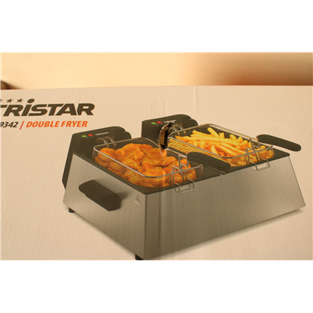 SALE OUT. Tristar FR-9342 Double deep fryer, Total capacity 6 L, 3600 W, Stainless Steel/Black | Tristar Double deep fry