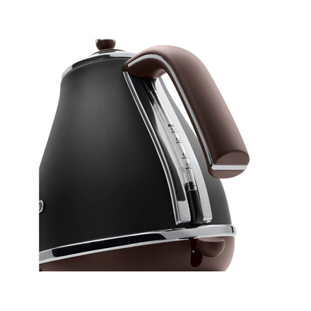 Delonghi | Icona Vintage | KBOV2001BK | Standard kettle | 2000 W | 1.7 L | Stainless steel | 360° rotational base | Blac