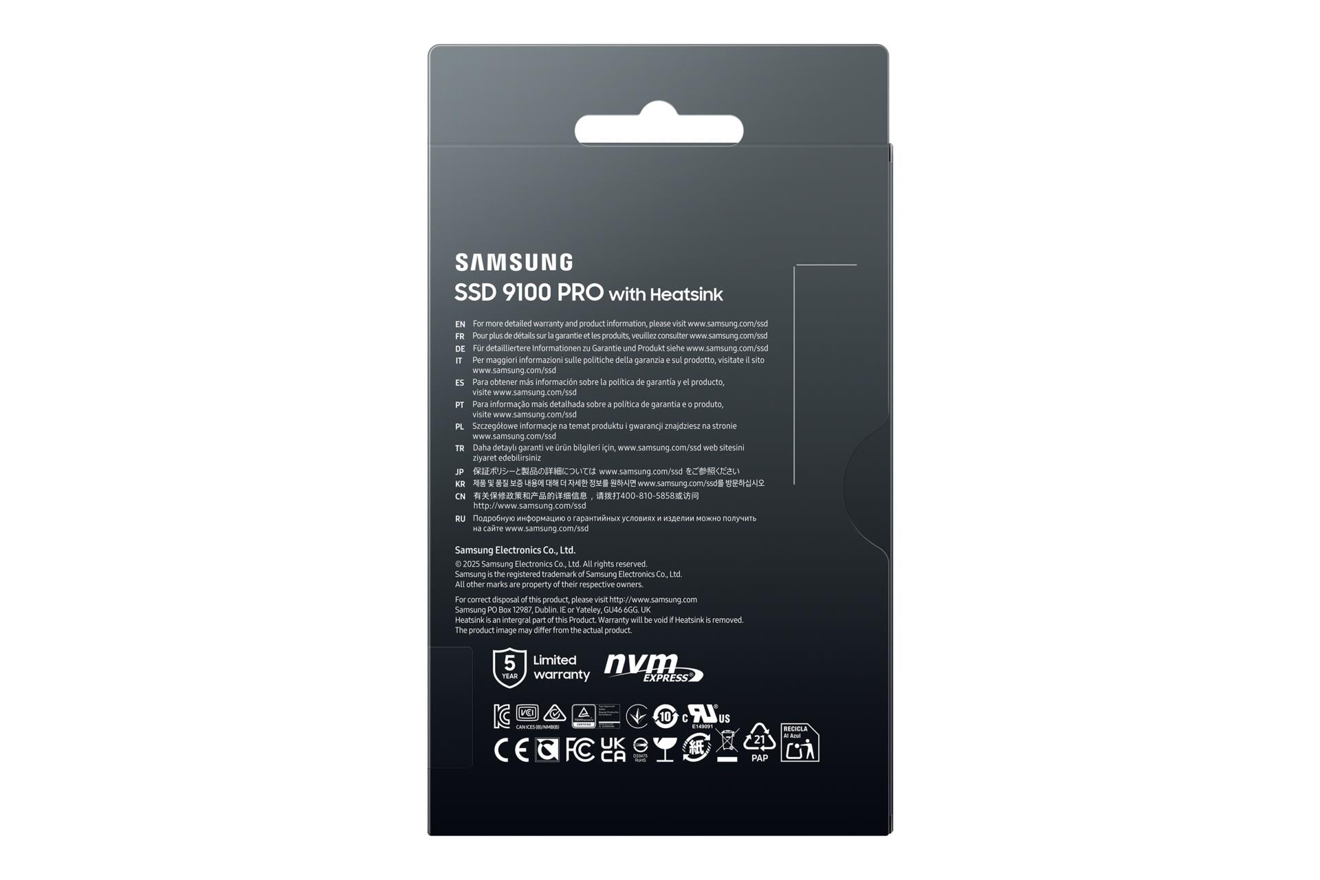 SSD SAMSUNG 9100 PRO 4TB M.2 PCIe Gen5 NVMe TLC Write speed 13400 MBytes/sec Read speed 14800 MBytes/sec 2.38mm TBW 2400 TB MZ-VAP4T0CW