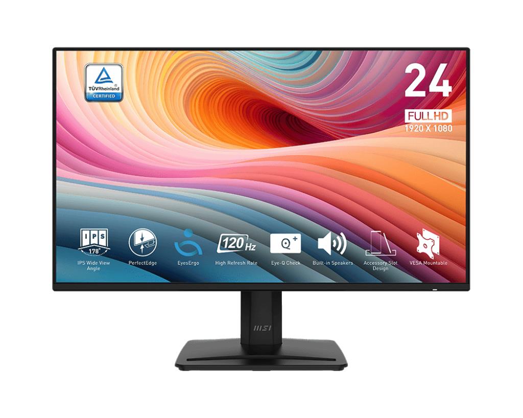 LCD Monitor MSI PRO MP242A E2 24" Business Matte Panel IPS 1920x1080 16:9 120 Hz 1 ms Speakers Colour Black PROMP242AE2