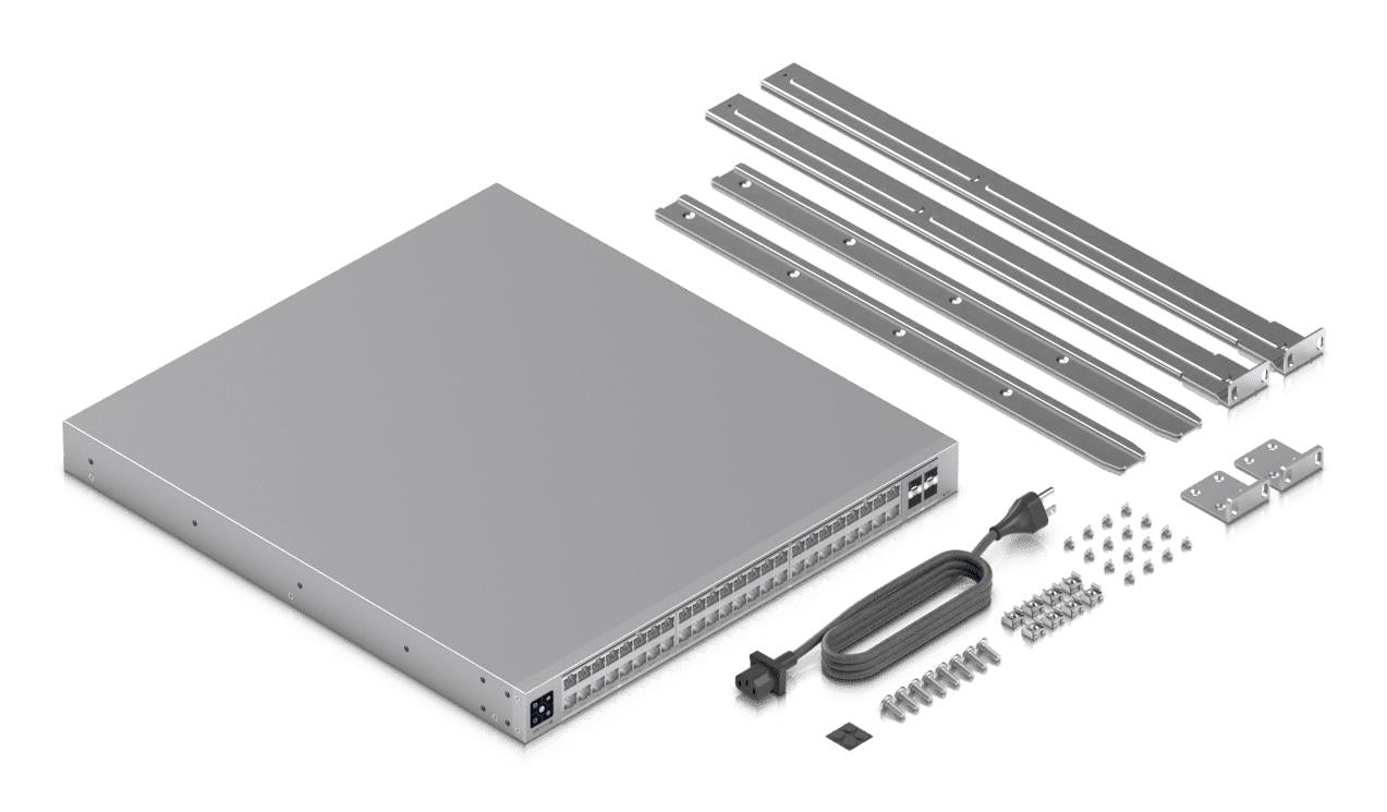 Switch UBIQUITI Ubiquiti UniFi Pro XG 48 PoE Switch type Managed Switch layer L3 Rack mounting Yes Stackable Yes Form factor 1U 48xRJ-45 ports RJ-45 Ports Type 10G Ethernet (100/1000/10000) 16x2.5G Ethernet (copper) ports quantity 32x10G Ethernet