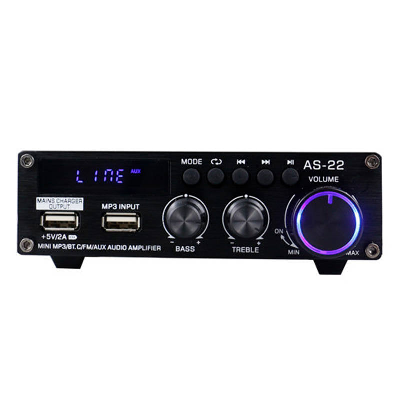 Blitzwolf AS-22 audio amplifier, 45W, Bluetooth 5.0, USB + remote control (black) - Image 1