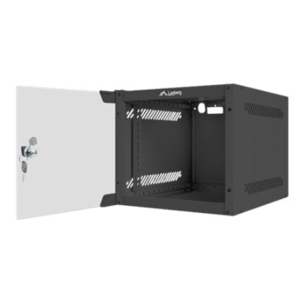 Lanberg | Rack cabinet 10" wall-mount 4U/280x310 (flat pack) with glass door | WF10-2304-10B | Black