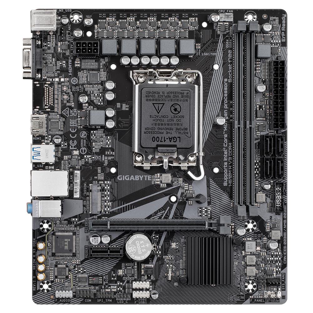 Mainboard GIGABYTE Intel H610 LGA1700 Micro-ATX Memory DDR4 Memory slots 2 1xPCI-Express 3.0 1x 1xPCI-Express 4.0 16x 1xM.2 1x15pin D-sub 1xHDMI 4xUSB 2.0 2xUSB 3.2 1xPS/2 1xRJ45 3xAudio port H610MHV3DDR4