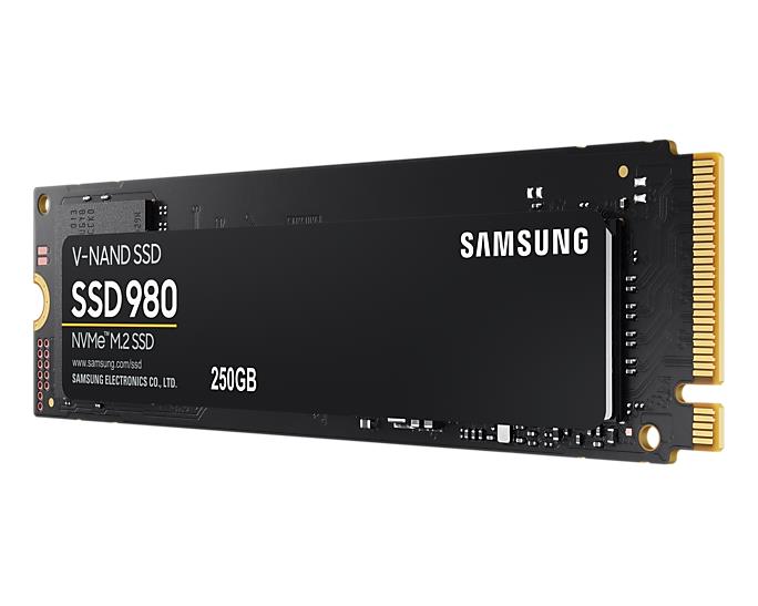 SSD SAMSUNG 980 250GB M.2 PCIE NVMe MLC Write speed 1300 MBytes/sec Read speed 2900 MBytes/sec 2.38mm TBW 150 TB MTBF 1500000 hours MZ-V8V250BW