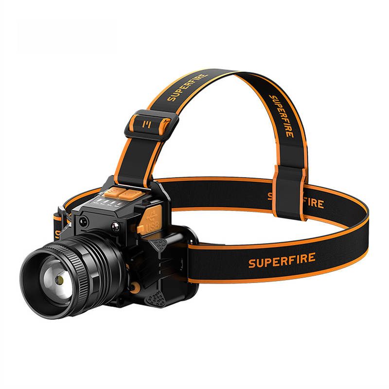 Superfire HL58 headlamp flashlight, 350 lm, USB, 3 modes, 200m - Image 1