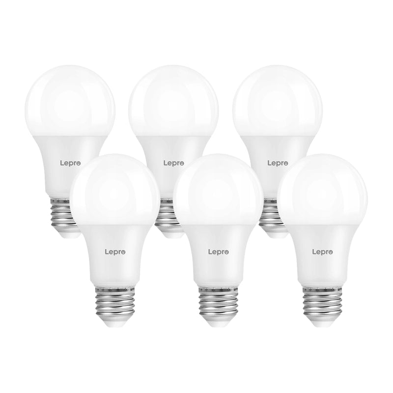 LEPRO 100092-WW-EU-6 A60 E27 7W 800 lm 2700 K dimmable LED bulb, Class E, 6-pack - Image 1