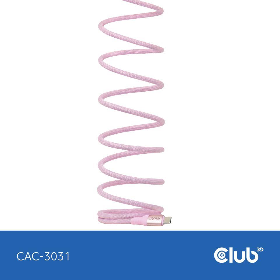 CABLE USB-C TO USB-C 2M/MAGNETIC PINK CAC-3031 CLUB3D