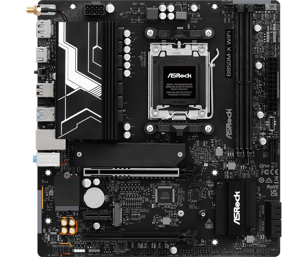 Mainboard ASROCK AMD B850 SAM5 Micro-ATX Memory DDR5 Memory slots 2 B850M-XWIFIR2.0