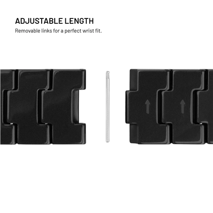 FIXED Resin Strap pro for Apple Watch 44/45/46/49, Carbon Black | Fixed